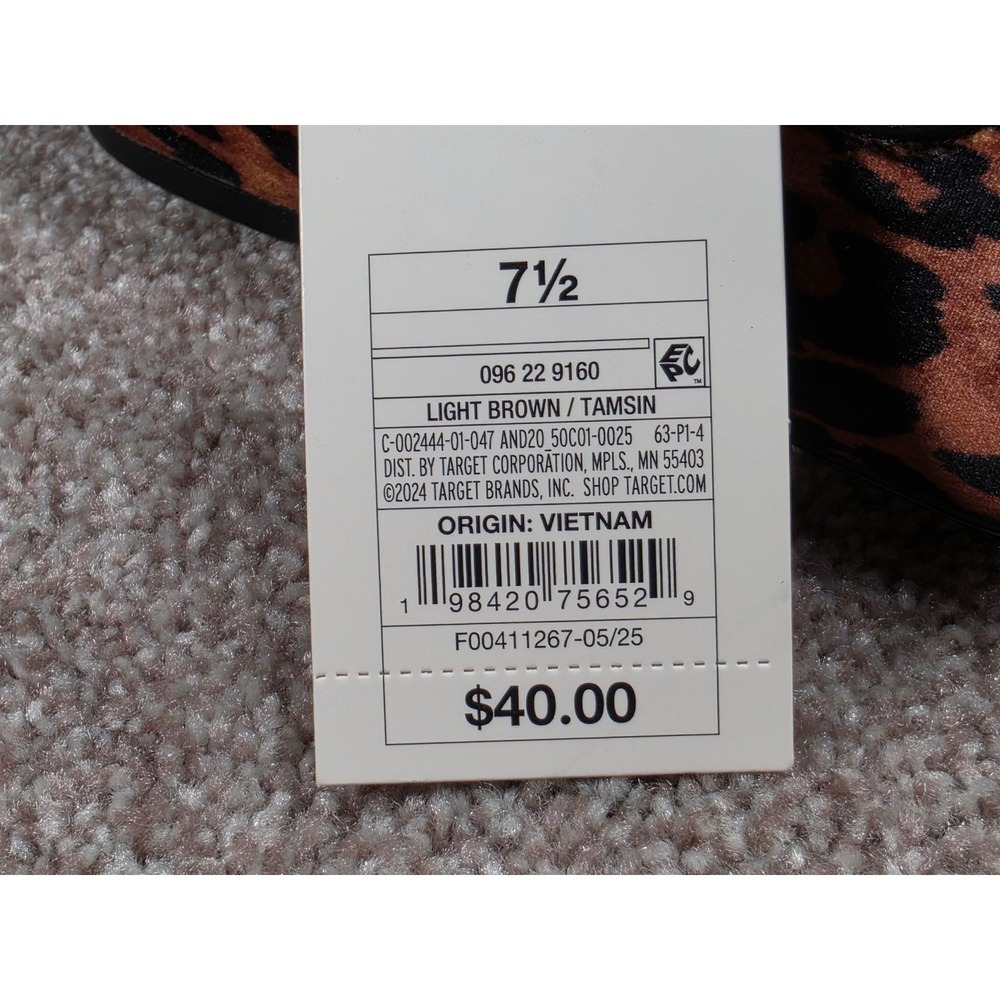 A New Day Tamsin Leopard Print Mary Jane Flats Brown Animal Print Shoes 7.5 - Picture 2 of 6